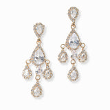 103407, TEARDROP CUBIC ZIRCONIA CRYSTAL RHINESTONE DANGLE EARRING
