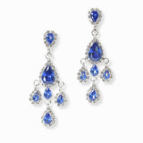 103407, TEARDROP CUBIC ZIRCONIA CRYSTAL RHINESTONE DANGLE EARRING