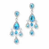 103407, TEARDROP CUBIC ZIRCONIA CRYSTAL RHINESTONE DANGLE EARRING
