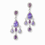 103407, TEARDROP CUBIC ZIRCONIA CRYSTAL RHINESTONE DANGLE EARRING