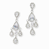 103407, TEARDROP CUBIC ZIRCONIA CRYSTAL RHINESTONE DANGLE EARRING