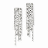 103408, RECTANGLE ACCENT CRYSTAL RHINESTONE DROP EARRING