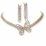 103410, BUTTERFLY CRYSTAL RHINESTONE CHOKER NECKLACE