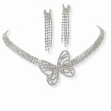 103410, BUTTERFLY CRYSTAL RHINESTONE CHOKER NECKLACE