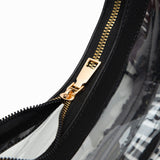 103415, CLEAR TRANSPARENT WITH LEATHER FRINGE TASSEL CROSSBODY BAG