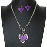 103416, HEART CELLULOID ACETATE CHARM NECKLACE