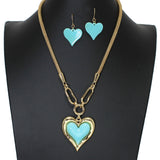 103416, HEART CELLULOID ACETATE CHARM NECKLACE