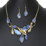 103418, ENAMEL LEAF CELLULOID ACETATE NECKLACE
