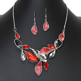 103418, ENAMEL LEAF CELLULOID ACETATE NECKLACE