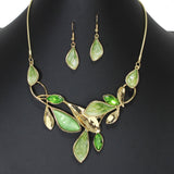 103418, ENAMEL LEAF CELLULOID ACETATE NECKLACE