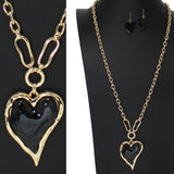 103423, HEART CELLULOID ACETATE CHARM LONG PENDANT NECKLACE