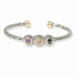 103443, CUBIC ZIRCONIA DESIGNER INSPIRED CUFF BRACELET