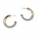 103450, 14K GOLD PLATED, DESIGNER INSPIRED ROUND HOOP EARRING