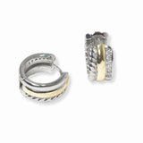 103451, 14K GOLD PLATED, DESIGNER INSPIRED ROUND HOOP EARRING