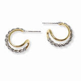 103453, 14K GOLD PLATED, DESIGNER INSPIRED ROUND HOOP EARRING