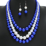 103458, TRIPLE LAYERED PEARL BEADED NECKLACE