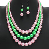 103458, TRIPLE LAYERED PEARL BEADED NECKLACE