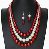103458, TRIPLE LAYERED PEARL BEADED NECKLACE