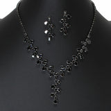 107126, TEARDROP CUBIC ZIRCONIA ACCENT CRYSTAL RHINESTONE NECKLACE