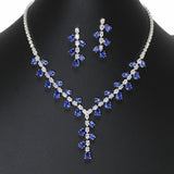107126, TEARDROP CUBIC ZIRCONIA ACCENT CRYSTAL RHINESTONE NECKLACE