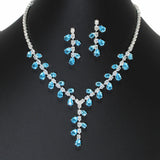 107126, TEARDROP CUBIC ZIRCONIA ACCENT CRYSTAL RHINESTONE NECKLACE