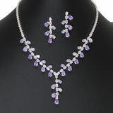 107126, TEARDROP CUBIC ZIRCONIA ACCENT CRYSTAL RHINESTONE NECKLACE