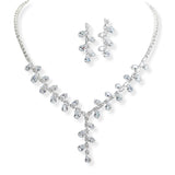 107126, TEARDROP CUBIC ZIRCONIA ACCENT CRYSTAL RHINESTONE NECKLACE