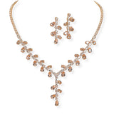 107126, TEARDROP CUBIC ZIRCONIA ACCENT CRYSTAL RHINESTONE NECKLACE