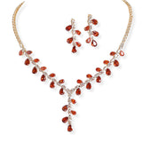 107126, TEARDROP CUBIC ZIRCONIA ACCENT CRYSTAL RHINESTONE NECKLACE