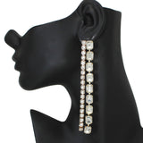 103467, RECTANGLE ACCENT RHINESTONE DROP DANGLE EARRING