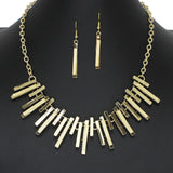 103468, RECTANGLE SPIKE METAL NECKLACE