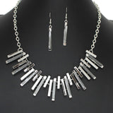 103468, RECTANGLE SPIKE METAL NECKLACE
