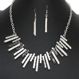 103468, RECTANGLE SPIKE METAL NECKLACE