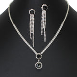 103472, ROUND CUBIC ZIRCONIA ACCENT CRYSTAL RHINESTONE NECKLACE