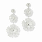103474, TRIPLE FLOWER METAL DANGLE EARRING