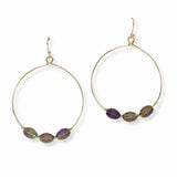 103475, TRIPLE BEADED ROUND DANGLE EARRING