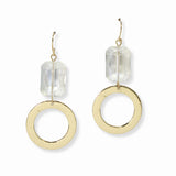 103476, GLASS STONE ACCENT GEOMETRIC DANGLE EARRING