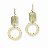 103476, GLASS STONE ACCENT GEOMETRIC DANGLE EARRING