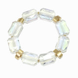 103477, GEOMETRIC GLASS STONE STRETCH BRACELET