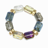 103477, GEOMETRIC GLASS STONE STRETCH BRACELET
