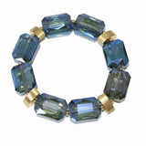 103477, GEOMETRIC GLASS STONE STRETCH BRACELET