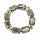 103477, GEOMETRIC GLASS STONE STRETCH BRACELET