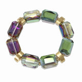 103477, GEOMETRIC GLASS STONE STRETCH BRACELET