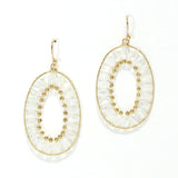 103483, BEADED OVAL DANGLE EARRING
