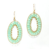 103483, BEADED OVAL DANGLE EARRING