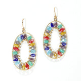103483, BEADED OVAL DANGLE EARRING