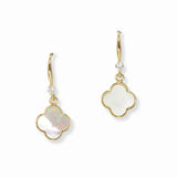 103485, DAINTY CUBIC ZIRCONIA ACCENT CLOVER DANGLE EARRING