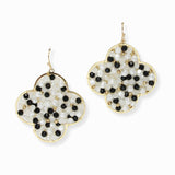 103487, CLOVER PEARL & BEADED DANGLE EARRING