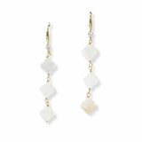 103489, DAINTY CUBIC ZIRCONIA ACCENT CLOVER DROP DANGLE EARRING