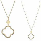 103492, CLOVER BEADED LONG PENDANT NECKLACE